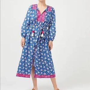 J. Crew block print dress with tie waist. Perfect for spring!